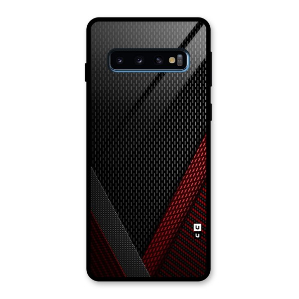 Classy Black Red Design Glass Back Case for Galaxy S10