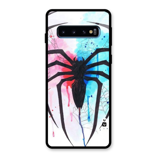 Colorful Web Glass Back Case for Galaxy S10