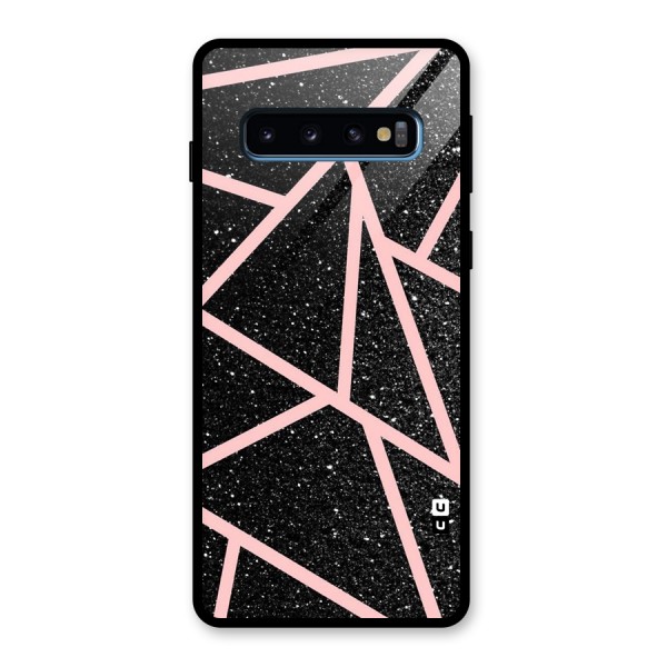 Concrete Black Pink Stripes Glass Back Case for Galaxy S10