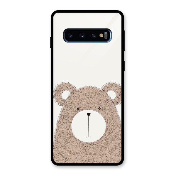 Cute Bear Glass Back Case for Galaxy S10