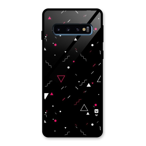 Dark Shapes Design Glass Back Case for Galaxy S10