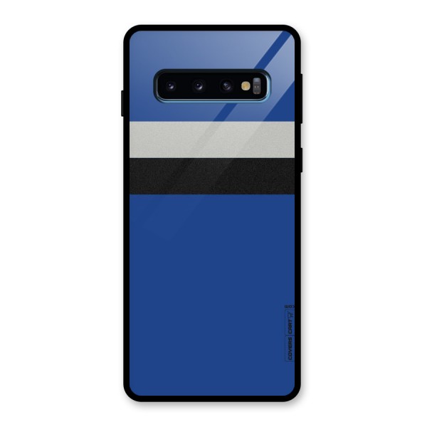 Grey Black Strips Glass Back Case for Galaxy S10