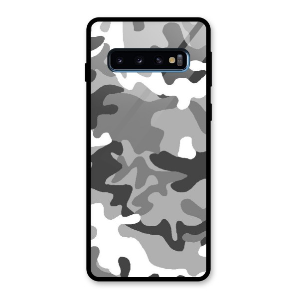 Grey Military Glass Back Case for Galaxy S10