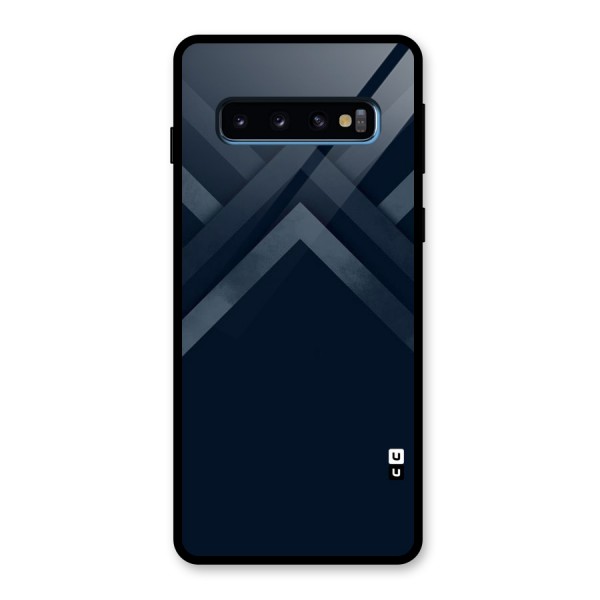 Navy Blue Arrow Glass Back Case for Galaxy S10