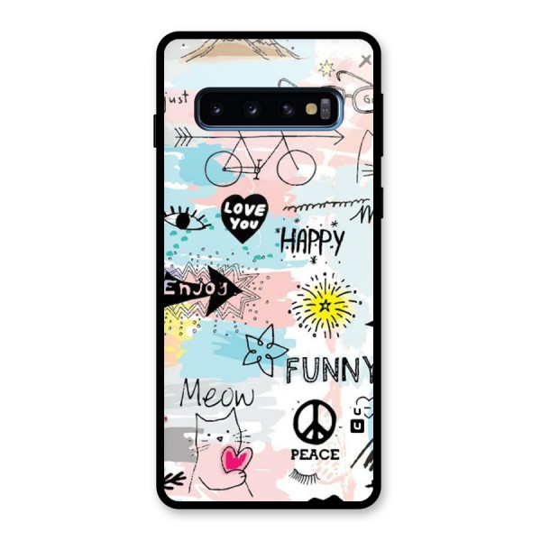 Peace And Funny Glass Back Case for Galaxy S10