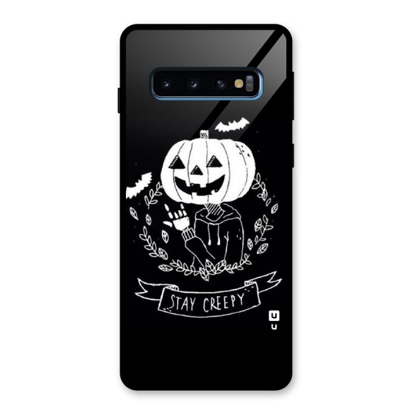 Stay Creepy Glass Back Case for Galaxy S10