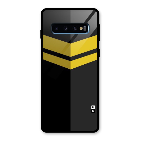 Yellow Lines Glass Back Case for Galaxy S10