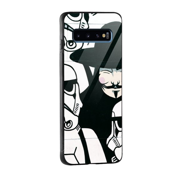 Anonymous Hat Glass Back Case for Galaxy S10