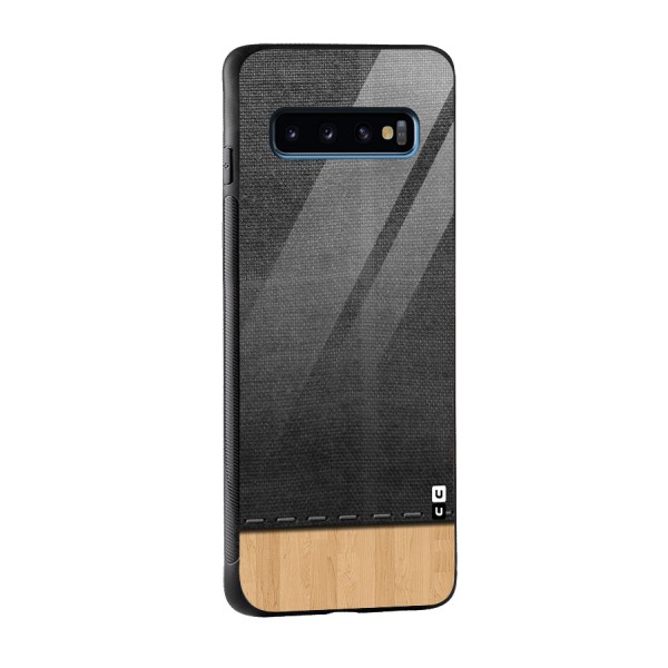 Bicolor Wood Texture Glass Back Case for Galaxy S10