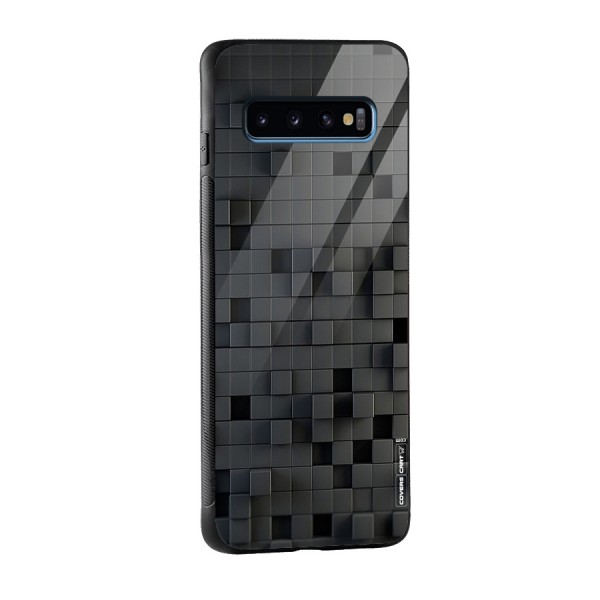 Black Bricks Glass Back Case for Galaxy S10