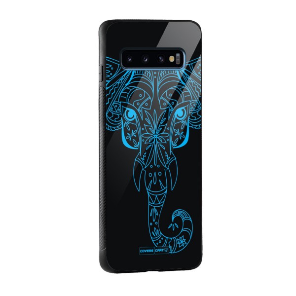 Blue Elephant Ethnic Glass Back Case for Galaxy S10