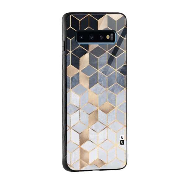 Blues And Golds Glass Back Case for Galaxy S10