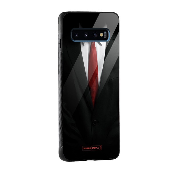 Classic Suit Glass Back Case for Galaxy S10