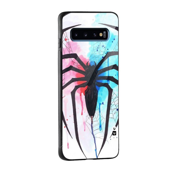 Colorful Web Glass Back Case for Galaxy S10