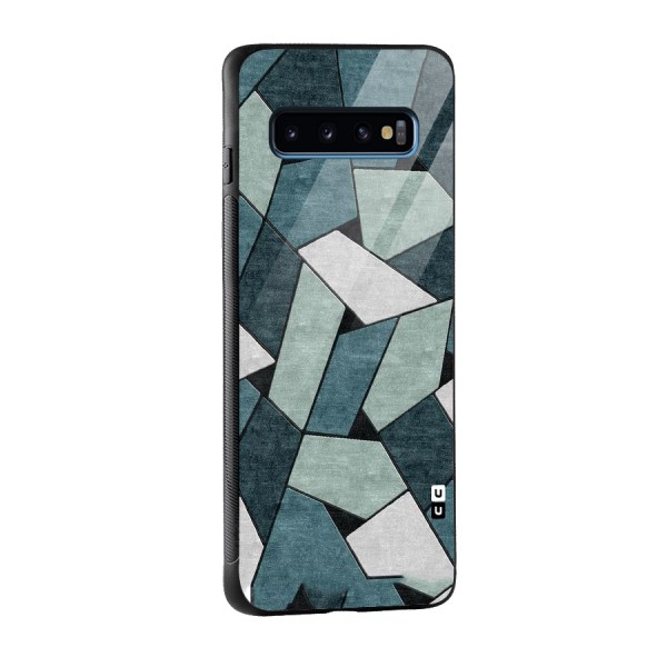 Concrete Green Abstract Glass Back Case for Galaxy S10