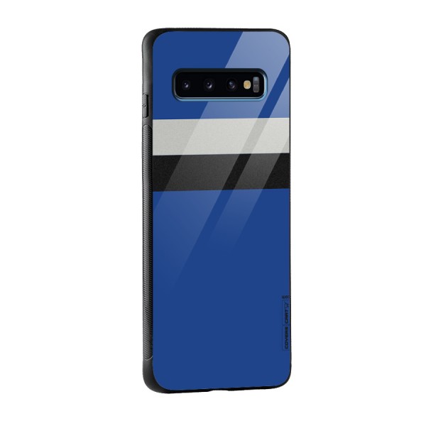 Grey Black Strips Glass Back Case for Galaxy S10