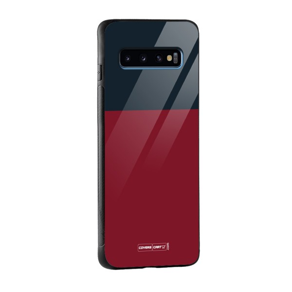 Maroon and Navy Blue Glass Back Case for Galaxy S10
