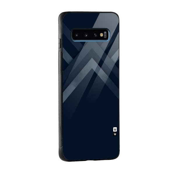 Navy Blue Arrow Glass Back Case for Galaxy S10