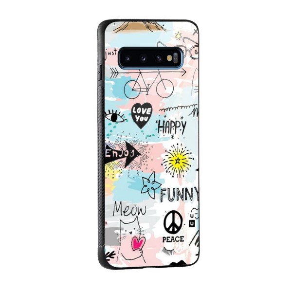 Peace And Funny Glass Back Case for Galaxy S10