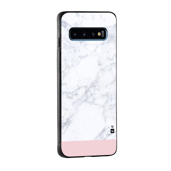 Pink White Merge Marble Glass Back Case for Galaxy S10