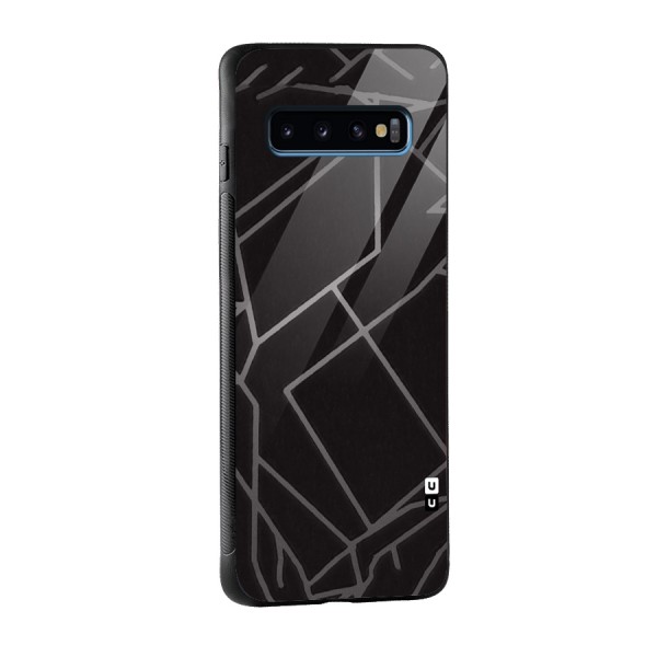 Silver Angle Design Glass Back Case for Galaxy S10