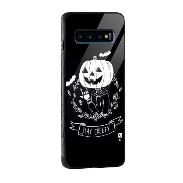 Stay Creepy Glass Back Case for Galaxy S10