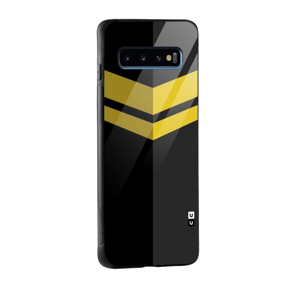 Yellow Lines Glass Back Case for Galaxy S10