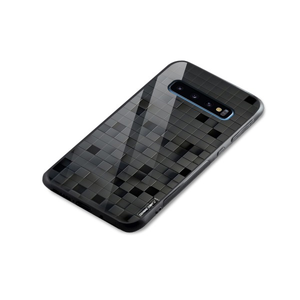 Black Bricks Glass Back Case for Galaxy S10