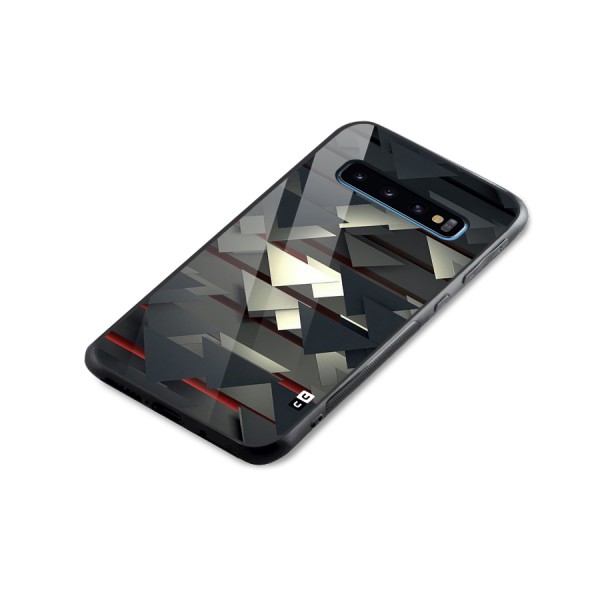 Classic Triangles Design Glass Back Case for Galaxy S10