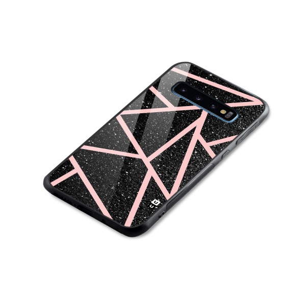 Concrete Black Pink Stripes Glass Back Case for Galaxy S10