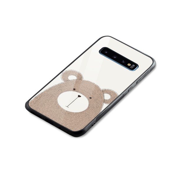 Cute Bear Glass Back Case for Galaxy S10