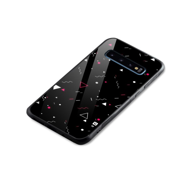 Dark Shapes Design Glass Back Case for Galaxy S10