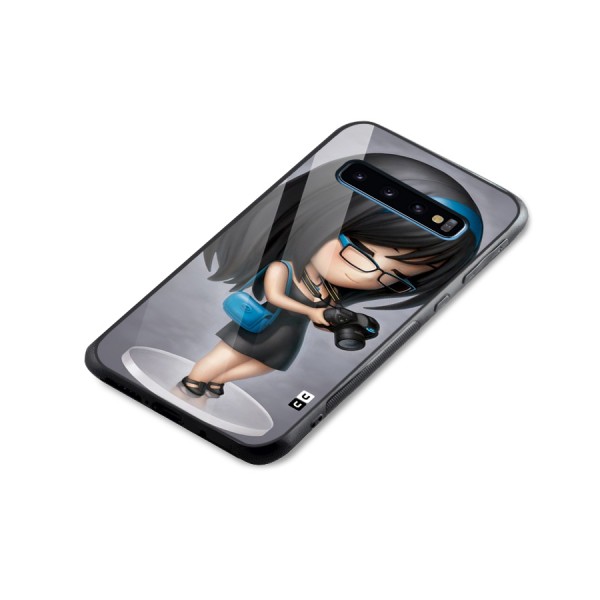 Girl With Camera Glass Back Case for Galaxy S10