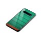Green Wood Stripes Glass Back Case for Galaxy S10