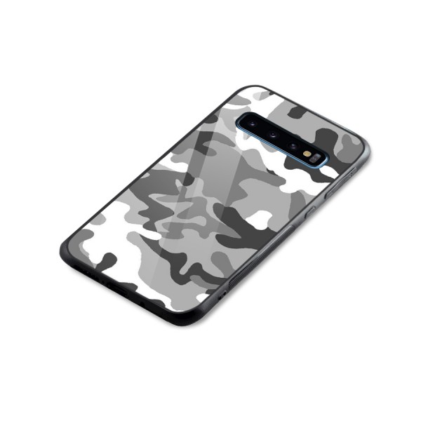 Grey Military Glass Back Case for Galaxy S10