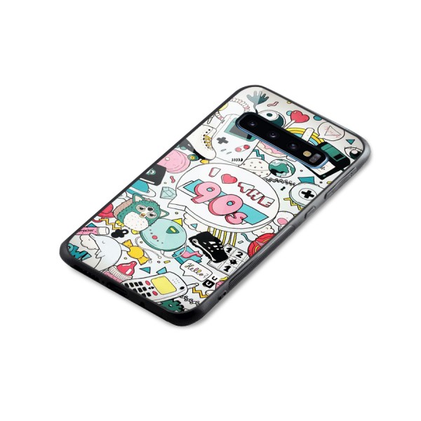 Heart 90s Glass Back Case for Galaxy S10