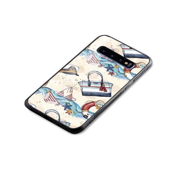 Marine Bag Design Glass Back Case for Galaxy S10