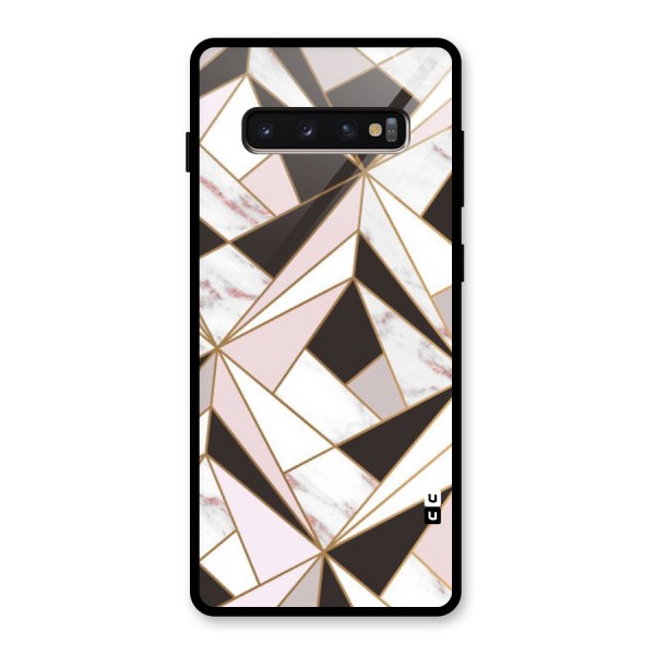 Abstract Corners Glass Back Case for Galaxy S10 Plus