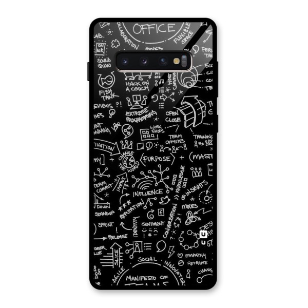 Anatomy Pattern Glass Back Case for Galaxy S10 Plus