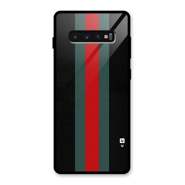 Basic Colored Stripes Glass Back Case for Galaxy S10 Plus