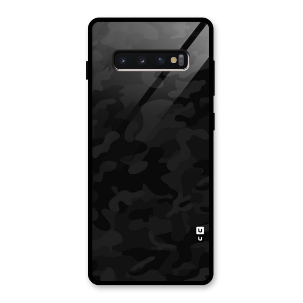 Black Camouflage Glass Back Case for Galaxy S10 Plus