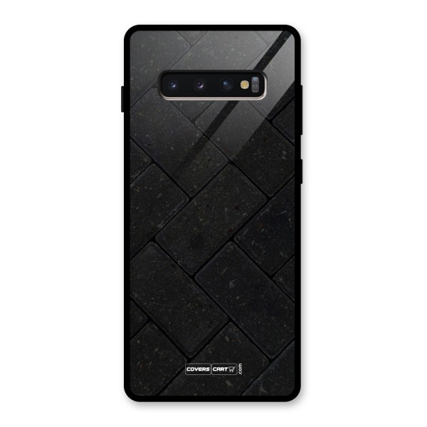 Bricks Pattern Glass Back Case for Galaxy S10 Plus