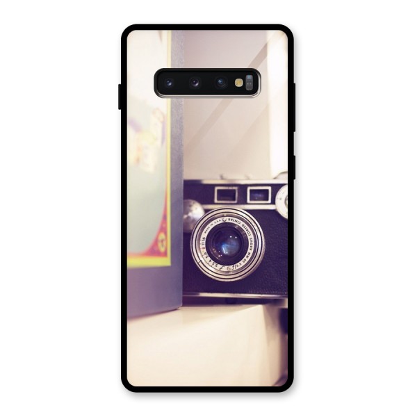 Camera Vintage Pastel Glass Back Case for Galaxy S10 Plus