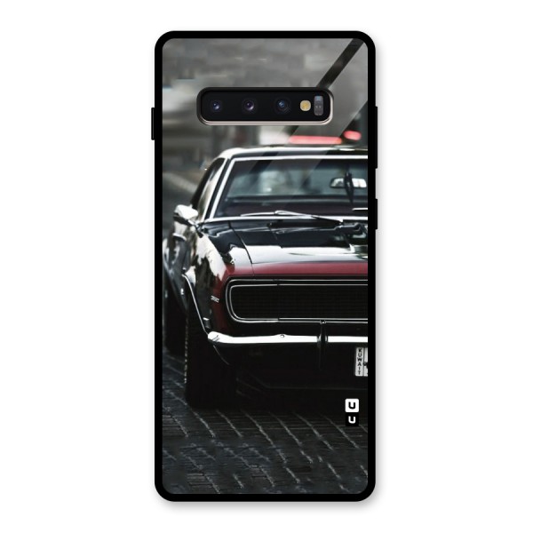 Class Vintage Car Glass Back Case for Galaxy S10 Plus