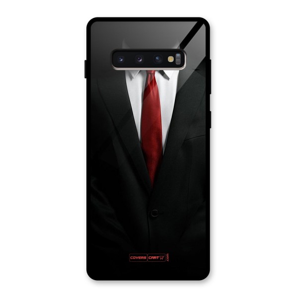 Classic Suit Glass Back Case for Galaxy S10 Plus