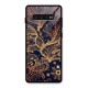 Classy Golden Leafy Design Glass Back Case for Galaxy S10 Plus