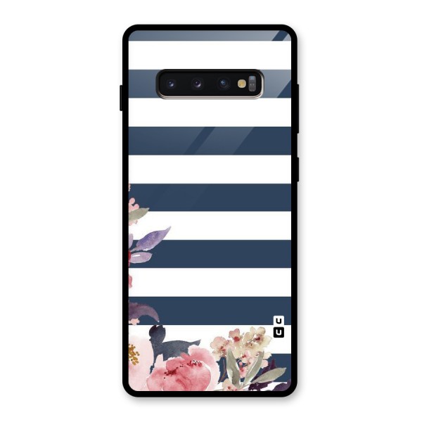 Floral Water Art Glass Back Case for Galaxy S10 Plus