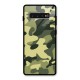 Green Military Pattern Glass Back Case for Galaxy S10 Plus