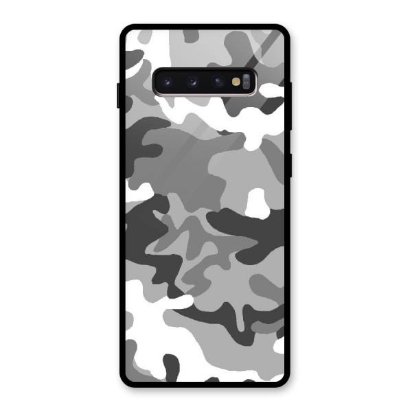 Grey Military Glass Back Case for Galaxy S10 Plus