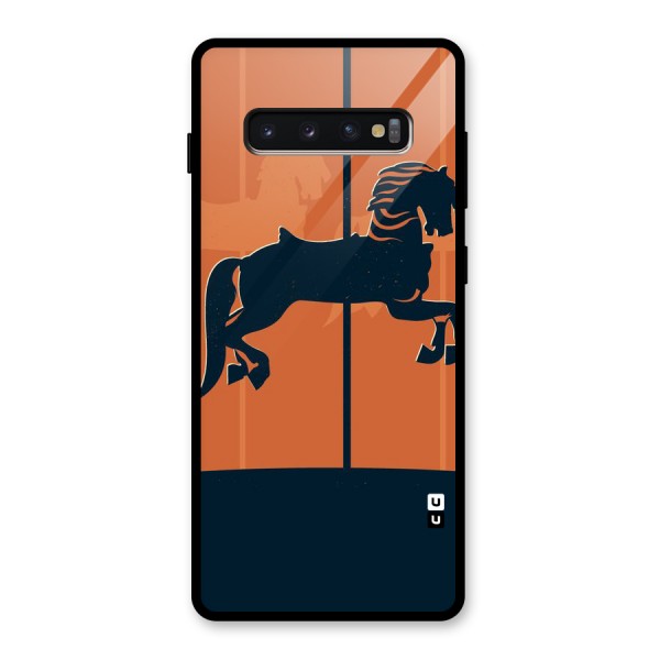 Horse Glass Back Case for Galaxy S10 Plus